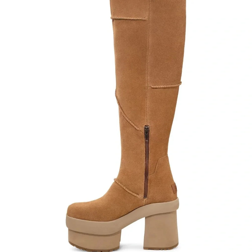 UGG Tan Platform Knee-High Boots - Picture 4 of 7